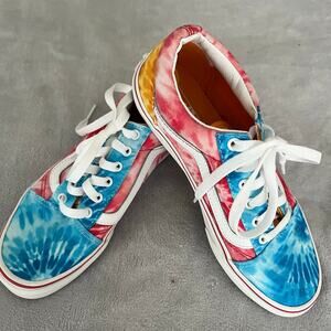 Vans Old Skool Skate Shoe Sneakers Multicolor Tie Dye Girls Sz 5  UK 4, Eur 36.5